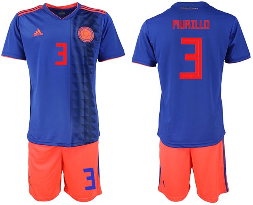 Colombia #3 Murillo Away Soccer Country Jersey